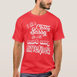 Dames Bartender Klas Sassyee Funny Bartending T-sh T-shirt