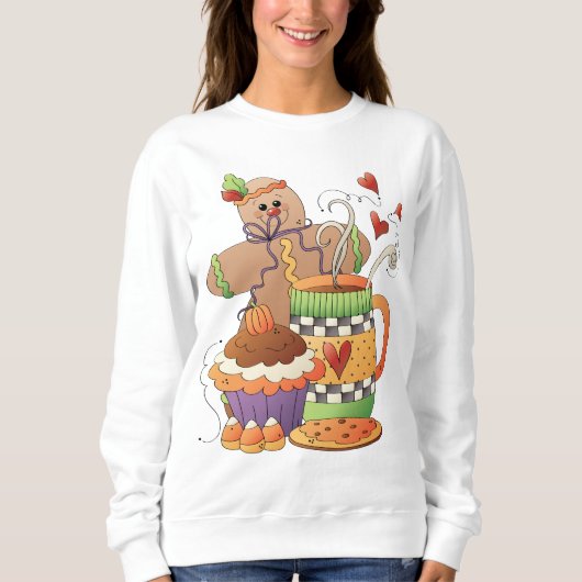 Dames Basic Sweatshirt Herfst Plezier (Voorkant)