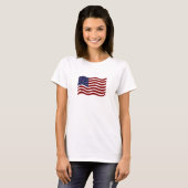 Dames Basic T-Shirt - Amerikaanse Vlag (Voorkant volledig)