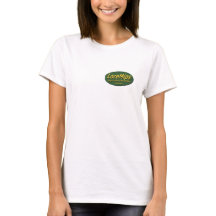 Dames basic T-shirt, logo linksboven zak