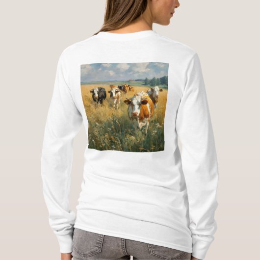 Dames Basic T-shirt met Lange Mouwen (Achterkant)