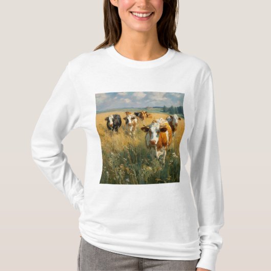 Dames Basic T-shirt met Lange Mouwen (Voorkant)