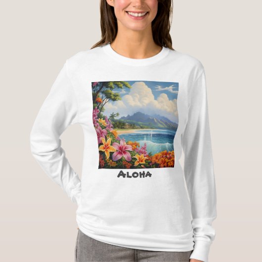 Dames Basic T-shirt met Lange Mouwen (Voorkant)