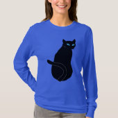 Dames Basic T-shirt met lange mouwen - kat (Voorkant)