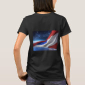 Dames Basic T-Shirt met USA Vlag Logo (Achterkant)