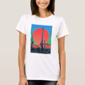 Dames Basic T-Shirt Zonsondergang (Voorkant)