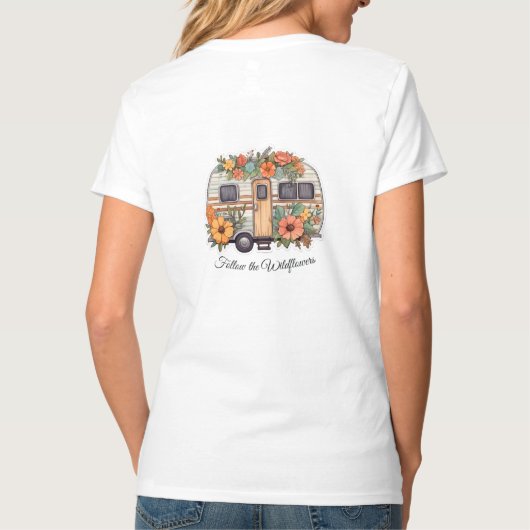 Dames Basic V-hals T-shirt (Achterkant)