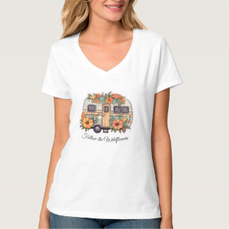 Dames Basic V-hals T-shirt