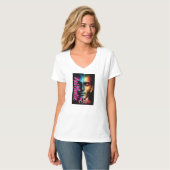 Dames Basic V-Hals T-Shirt (Voorkant volledig)