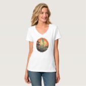 Dames Basic V-Hals T-Shirt  (Voorkant volledig)