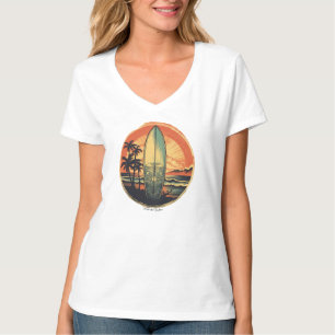 Dames Basic V-Hals T-Shirt