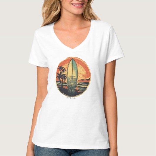 Dames Basic V-Hals T-Shirt  (Voorkant)
