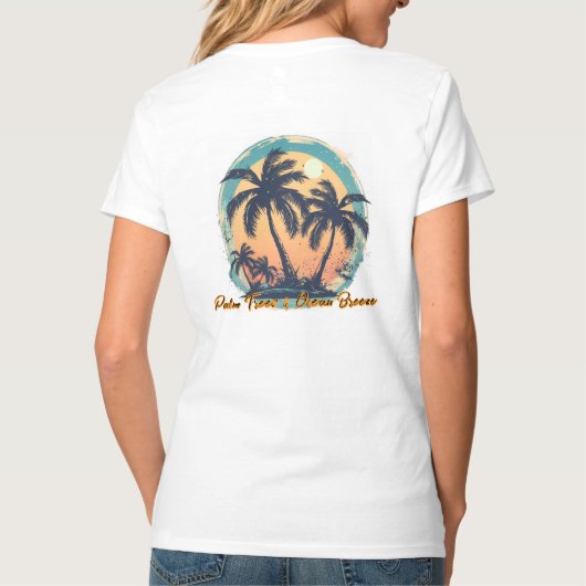 Dames Basic V-Hals T-Shirt  (Achterkant)
