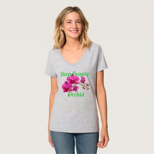 Dames Basic V-hals T-shirt (Voorkant volledig)
