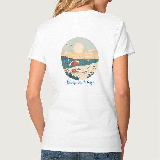 Dames Basic V-hals T-shirt  (Achterkant)