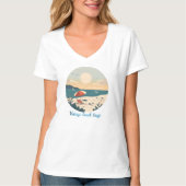 Dames Basic V-hals T-shirt  (Voorkant)