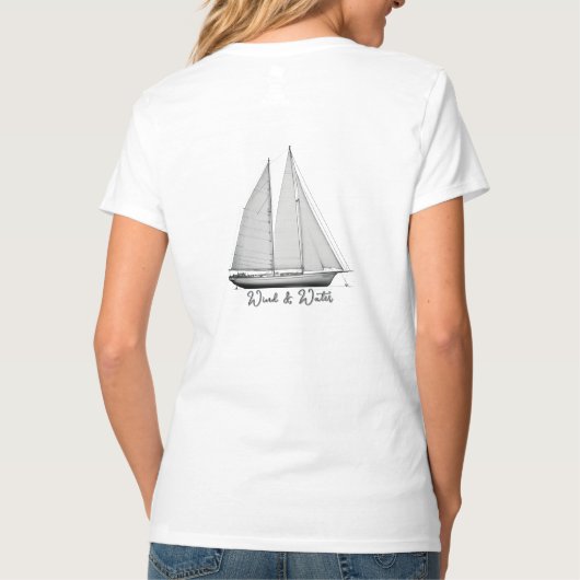 Dames Basic V-hals T-shirt (Achterkant)