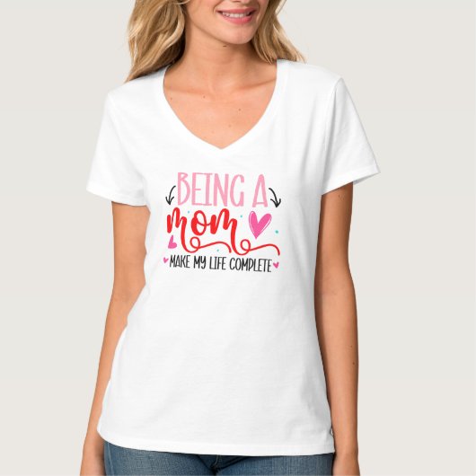 Dames Basic V-Hals T-Shirt (Voorkant)