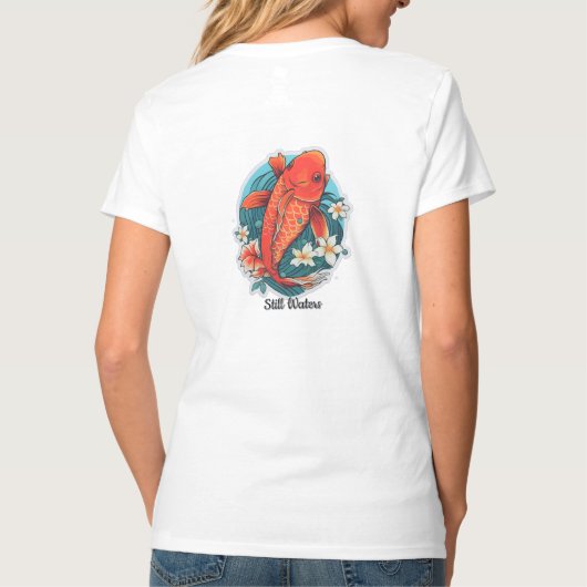 Dames Basic V-hals T-shirt (Achterkant)