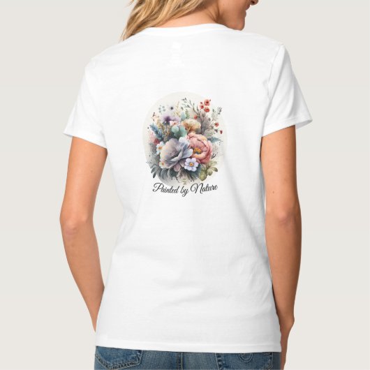 Dames Basic V-hals T-shirt (Achterkant)