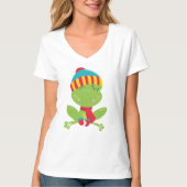 Dames Basic V-Hals T-shirt (Voorkant)