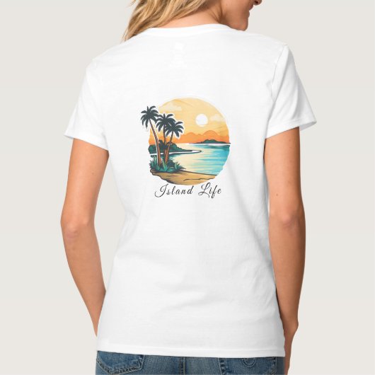 Dames Basic V-hals T-shirt (Achterkant)