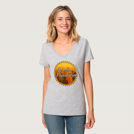 Dames Basic V-Hals T-Shirt (Voorkant volledig)