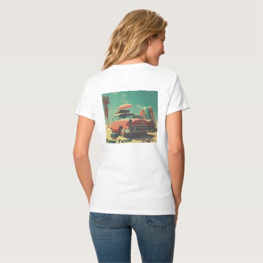 Dames Basic V-hals T-shirt (Achterkant volledig)