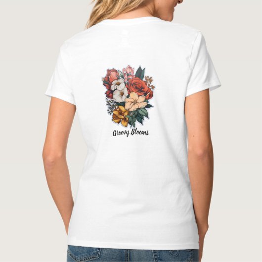 Dames Basic V-hals T-shirt (Achterkant)