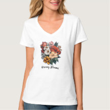 Dames Basic V-hals T-shirt