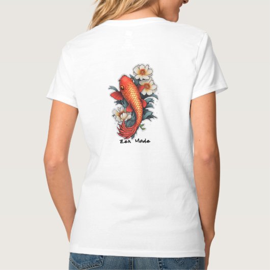 Dames Basic V-Hals T-shirt  (Achterkant)