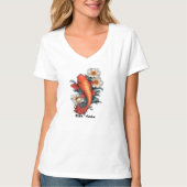Dames Basic V-Hals T-shirt  (Voorkant)