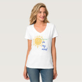 Dames Basic V-Neck T-Shirt Zonnestralen In Mijn Ge (Voorkant volledig)