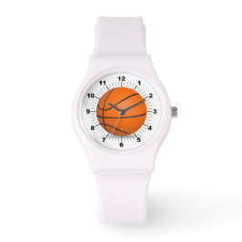 Dames Basketbal Sportief Wit Silicon Horloge