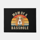 Dames Basset Hound Presenteert Grappige Moeder Van Deurmat (Voorkant)