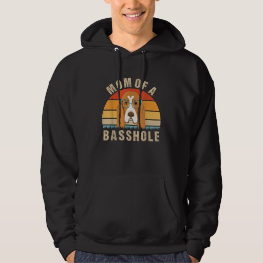 Dames Basset Hound Presenteert Grappige Moeder Van Hoodie (Voorkant)