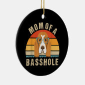 Dames Basset Hound Presenteert Grappige Moeder Van Keramisch Ornament (Rechts)