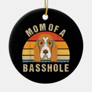 Dames Basset Hound Presenteert Grappige Moeder Van Keramisch Ornament