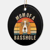 Dames Basset Hound Presenteert Grappige Moeder Van Keramisch Ornament (Links)