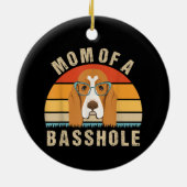 Dames Basset Hound Presenteert Grappige Moeder Van Keramisch Ornament (Achterkant)