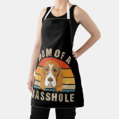 Dames Basset Hound Presenteert Grappige Moeder Van Schort (Insitu)