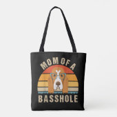Dames Basset Hound Presenteert Grappige Moeder Van Tote Bag (Achterkant)
