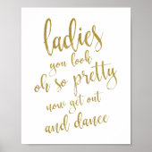 Dames Bathroom Gold Glitter 8x10 bruiloft Poster (Voorkant)