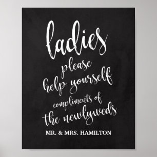 Dames Bathroom mandje 8x10 Chalkcoard-teken Poster