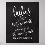 Dames Bathroom mandje 8x10 Chalkcoard-teken Poster (Voorkant)