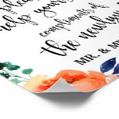 Dames Bathroom Wedding Basket 8x10 Floral Sign Poster (Hoek)