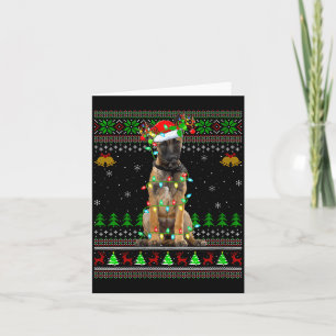 Dames Belgische Malinois Hond Lelijke Kersttrui Kaart