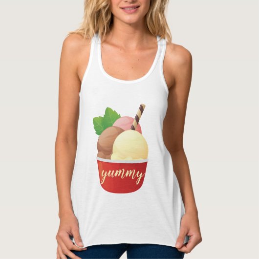 Dames Bella+Canvas Flowy Racerback Tank Top (Voorkant)