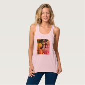 Dames Bella+canvas wijdvallende racerback tanktop (Volledige Voorkant)