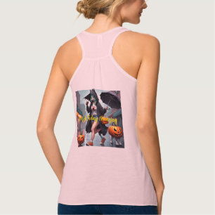 Dames Bella+canvas wijdvallende racerback tanktop